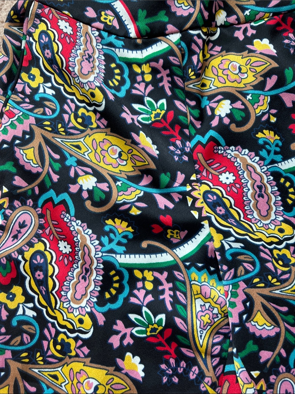 NWOT Boden Ludlow Multicolor Paisley Pants with Red Side Stripe - Picture 4 of 9